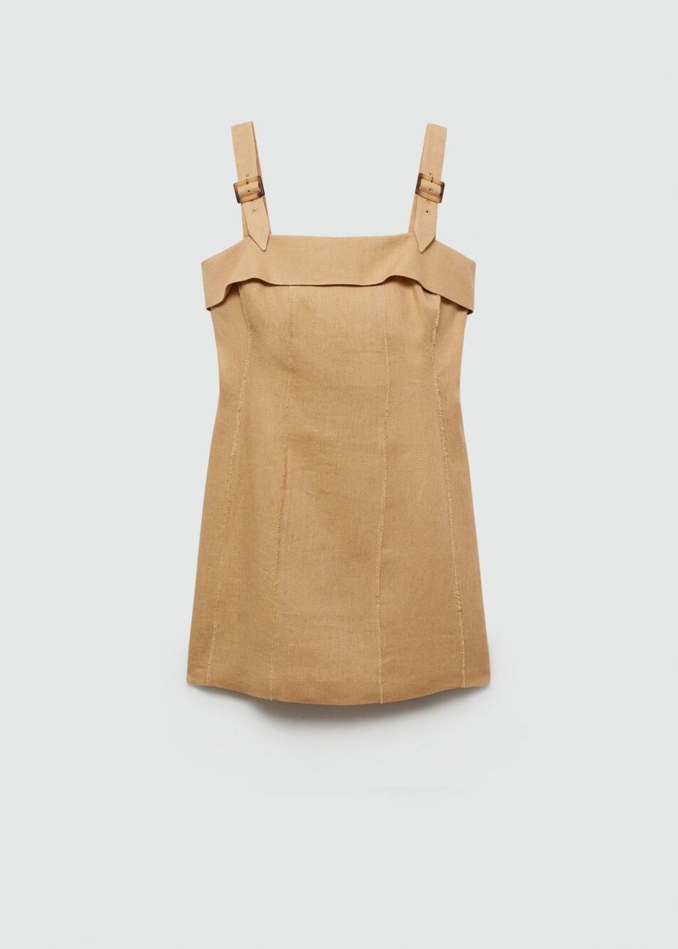 Mango Linen Dress With Buckle Straps - 2